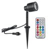 Proiettore da giardino con lampadina RGBW sostituibile 9W Nero 12V AC/DC e telecomando IR