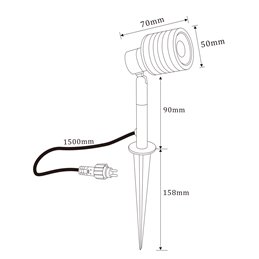 Proiettore da giardino con lampadina RGBW sostituibile 9W Nero 12V AC/DC e telecomando IR