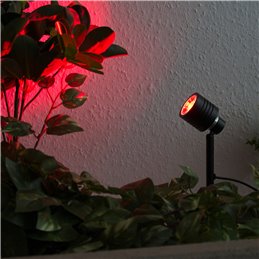 Garden floodlight with replaceable RGBW bulb 9W Black 12V AC/DC and IR remote control