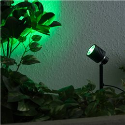 VBLED - LED-Lampe, LED-Treiber, Dimmer online beim Hersteller kaufen|Gartenstrahler mit wechselbarem RGBW Leuchtmittel 9W Schwarz 12V AC/DC und IR-Fernbedienung