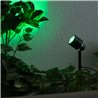 Proyector de jardín con bombilla RGBW reemplazable 9W Negra 12V AC/DC y mando a distancia IR