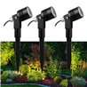 Set di 3 faretti da giardino a LED 6W bianco caldo 12V con alimentatore e cavo di distribuzione