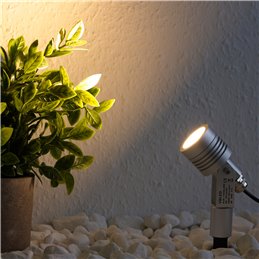 faretto da giardino 6W LED "Cypress" Bianco caldo 12V IP68 Argento