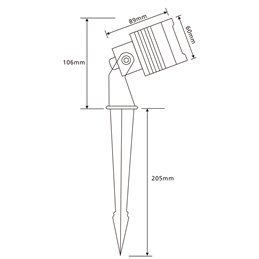 Spot de jardin LED "Mutatio" 3000K 3 niveaux de gradation 3W, 6W, 10W