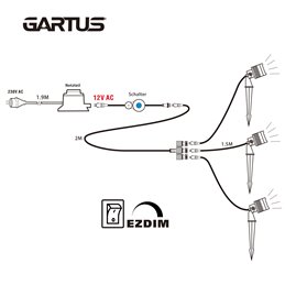 Spot de jardin LED "Mutatio" 3000K 3 niveaux de gradation 3W, 6W, 10W