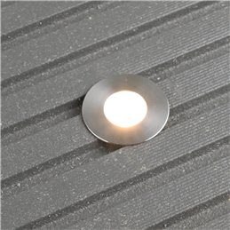 Apparecchio LED da incasso a terra per terrazza - 0,2W - 3000K- 10 Lumen - Rotondo