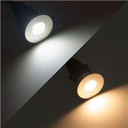 Set van 6 mini LED inbouw vloerlampen Schakelbaar warm wit 3000K en koel wit 6000K 12VDC 3 STAP DIM