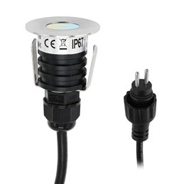 Set van 6 mini LED inbouw vloerlampen Schakelbaar warm wit 3000K en koel wit 6000K 12VDC 3 STAP DIM