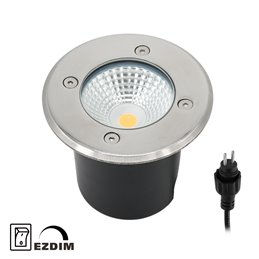 Set di 3 spot da incasso a pavimento "EZDIM" bianco caldo 6W 12V AC/DC