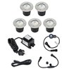 Set van 5 "EZDIM" inbouw vloerspots warm wit 6W 12V AC/DC