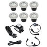 Set van 6 "EZDIM" inbouw vloerspots warm wit 6W 12V AC/DC