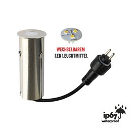 Mini apparecchio LED da incasso a pavimento "Celino" 3-KIT / 12V incl. lampadina (lampadina sostituibile)