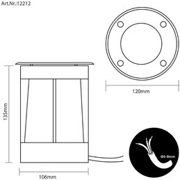 VBLED - LED-Lampe, LED-Treiber, Dimmer online beim Hersteller kaufen|Schwenkbarer LED Bodeneinbaustrahler 230V AC IP67 wassergeschützt ohne Leuchtmittel