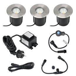 Mini-luminaire encastré de sol LED "Celino" 5-KIT / 12V avec ampoule (ampoule interchangeable)