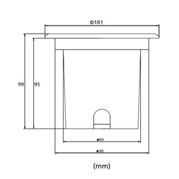 LED recessed floor luminaire "MUTARE" with 5W bulb 12VAC 400Lumen 3000K with EZDIM