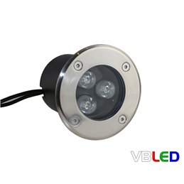 LED vloerinbouwspot 12V AC met 7W LED lamp RGBW