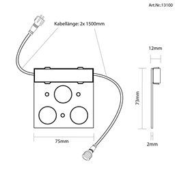 Apparecchio LED sottopensile "Orela" 7,5 cm Bianco caldo 12V