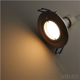 VBLED LED recessed aluminium spotlight - silver optic - round - incl. socket - 5W - GU10 LED