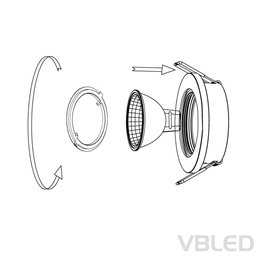 Spot encastré LED en aluminium / blanc / rond / 5W LED / GU5.3/ MR16