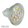 Ampoule LED - MR11/GU4 - 2W - baissable 3000K 12V AC/DC