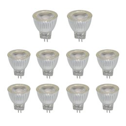 Lot de 10 ampoules LED - dimmable - MR11/GU4 - COB - 2,9W