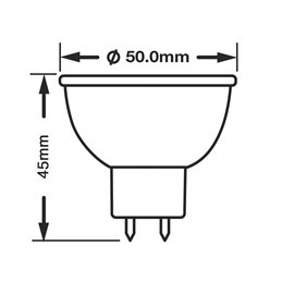 Set di 10 lampade LED MR16 GU5.3, dimmerabili, 450LM, 5W in sostituzione di lampade alogene da 50W, bianco caldo (2900K), 12V AC