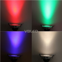 SET van 3 - 7W RGB+W LED lampen / 12V AC/DC / MR16/GU5.3 / dimbaar (4 niveaus) incl. afstandsbediening