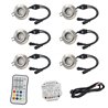 Set di 6 luci da incasso LED RGBW con controller e telecomando 12VDC