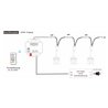 Set of 6 RGBW LED recessed lights with controller and remote control 12VDC