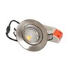 Recessed spotlight set with 5W LED modules dimmable mains adapter and mounting frame in brushed silver optics round
