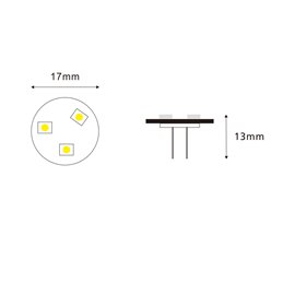 Lampadina G4 LED a base pin / 3 LED - 12V AC/DC - Bianco caldo - 1W