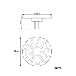 lampe à culot à broches 1W G4 3000K blanc chaud Variateur à 3 niveaux