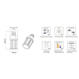 HQL Ampoule LED de remplacement E27 27W Ampoule LED de maïs, 3000K