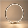 Lampe de table LED décorative en forme d'anneau, Ø 28cm, 15W 3000K 430lm 300°, aluminium, argent