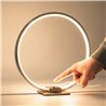 Lámpara LED decorativa de sobremesa en forma de anillo, Ø 28cm, 15W 3000K 430lm 300°, aluminio, plata
