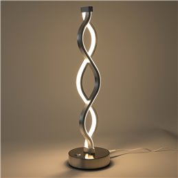 Lampada da tavolo decorativa a LED a forma di anello, Ø 28 cm, 15W 3000K 430lm 300°, alluminio, argento