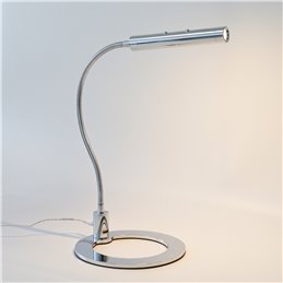 Lampada da tavolo decorativa a LED a forma di anello, Ø 28 cm, 15W 3000K 430lm 300°, alluminio, argento