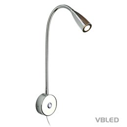 Lampada da parete a LED 3W con collo d'oca da 40 cm - Dimmerabile - Nero