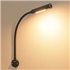 LED 3W Wall Light with 40cm Gooseneck - Dimmable - Black