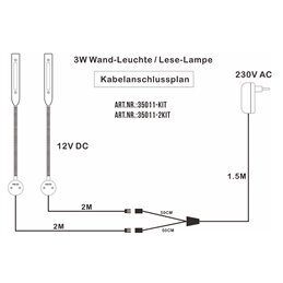 Aplique LED 3W con cuello de cisne de 40 cm - Regulable - Negro