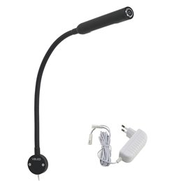 Lampada da parete a LED 3W con collo d'oca da 40 cm - Dimmerabile - Nero