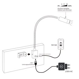 VBLED Applique LED -3W - col de cygne 40cm - DIMMABLE