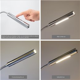 Set van 2 VBLED LED wandlampen met twee vlammen- 2X6W - 40cm zwanenhals - DIMMABLE