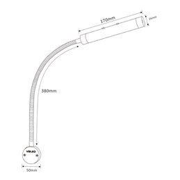 Lot de 2 appliques LED VBLED deux flammes - 2X6W - col de cygne 40cm - DIMMABLE