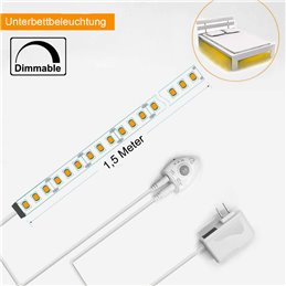 Lampe murale, lampe de chevet et lampe de lecture Premium VBLED LED avec bande LED de 1,5 m et détecteur de mouvement PIR