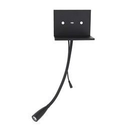 Lampada da parete a LED 3W con collo d'oca da 40 cm - Dimmerabile - Nero