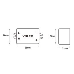 Bloc d'alimentation LED à courant constant / 320-350mA / 3W