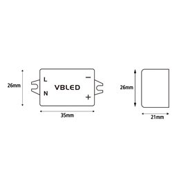 VBLED - LED-Lampe, LED-Treiber, Dimmer online beim Hersteller kaufen|LED Netzteil Konstantstrom / 320-350mA / 3W