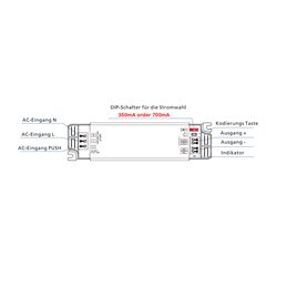 "Inatus" RF LED transformator constante stroom incl. RF afstandsbediening 2.4G