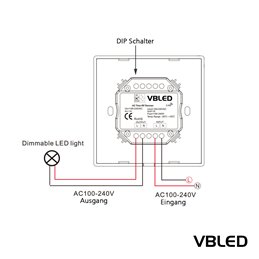 dimmer rotativo "INATUS" Regolazione continua della luminosità con ricezione RF